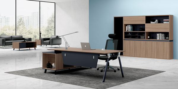 ?，斒宿k公家具|維德系列主管辦公桌書柜組合展示實物視頻